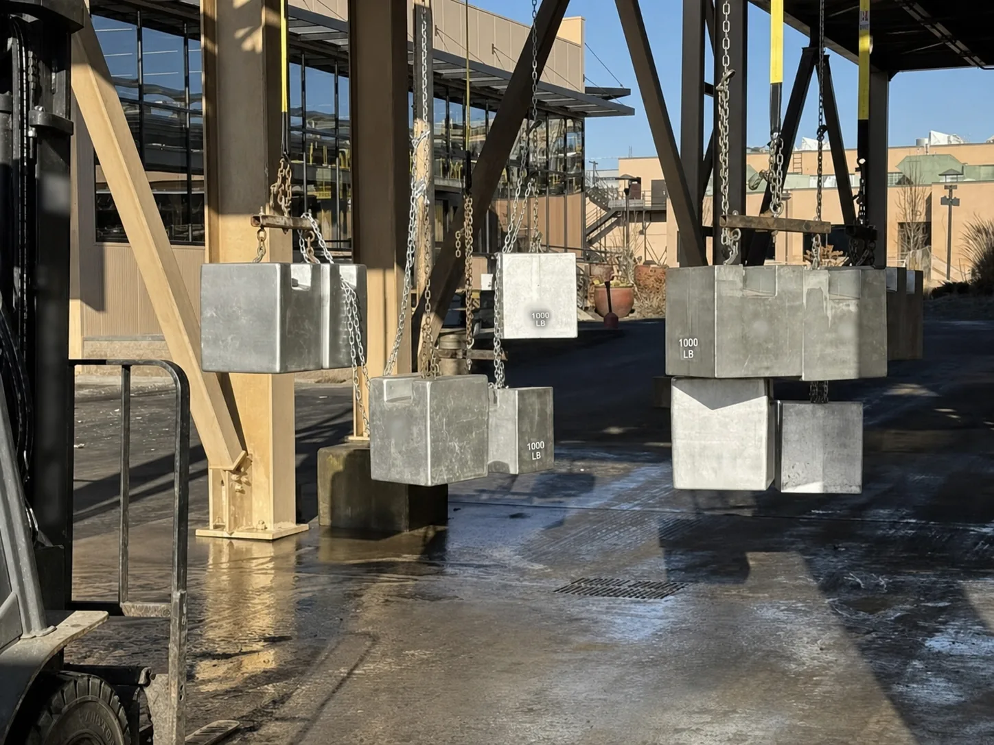 Certified test weights prepared for calibration service
